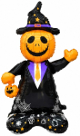 Fooliumist &otilde;hupall erikujuga Halloween Pumpkin 154 cm, must v./oranž v.