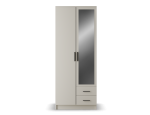 Riidekapp ADRK Arvio 80, must v./ka&scaron;miir v., 52.1 cm x 80 cm x 206.6 cm, peegliga