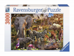 Pusle Ravensburger African animals 17037, 121 cm x 80 cm, 3000 tk, mitmev&auml;rviline