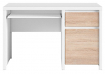 Kirjutuslaud koos kapiga Kaspian BIU1D1S/120, 120 cm x 65 cm, 77 cm, tamm v./valge v.
