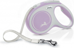 Automaatne jalutusrihm Flexi New Comfort Tape, valge v./violetne v., XS 3m