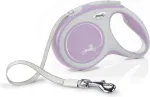 Automaatne jalutusrihm Flexi Comfort, valge v./violetne v., XS 3m