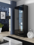 Vitriinkapp Cama Meble Soho S6 2D2S SOHOWITS6 CZ/CZ, must v., 80 cm x 41 cm x 192 cm