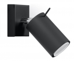 Valgusti seinale Sollux Ring 1, GU10, 1 x 40 W, must v.