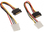 Kaabel Akasa SATA to Molex AK-CBPW03-KT02 4 pin Molex, SATA, 0.15 m, must v./punane v./kollane v.