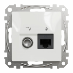 Arvuti ja antenni pesa Schneider Electric Sedna Design, valge v.