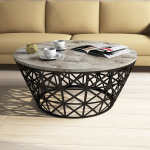 Kohvilaud Kalune Design Stil, valge v./must v., 90 cm x 90 cm x 38 cm