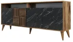 Kummut Kalune Design Milan 845HCT5320, must v./p&auml;hklipuu v., 78.6 cm x 180 cm x 35 cm