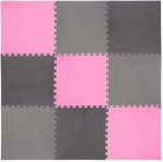 Fitness- ja joogamatt One Fitness Puzzle Protective Mat, roosa v./hall v., 180 cm x 180 cm x 1 cm