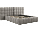 Voodi kahekohaline Micadoni Home Mamaia Velvet Double Headboard, 140 x 200 cm, helehall v., ilma madratsita, p&otilde;hjalippidega