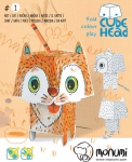 Paberkujukeste valmistamise komplekt Monumi Cube Head Cat, valge v.