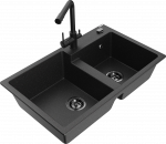 K&ouml;&ouml;givalamu Mexen Tomas, graniit, 80 cm x 50 cm x 19 cm, h&otilde;be/must