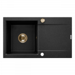 K&ouml;&ouml;givalamu Invena Tesalia, graniit, 76 cm x 44 cm x 16 cm, kuldne/must