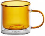 Topeltseinaga klaasist tass Ambition Fuzzy Amber, l&auml;bipaistev v./kollane v., 0.250 l
