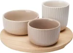 Serveerimiskomplekt 278001350, mitmev&auml;rviline, kivimass/bambus
