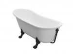 Vann, teisaldatav Besco Olaya, 160 cm x 68 cm x 68 cm, ovaalne, valge/must