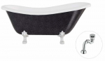 Vann, teisaldatav Besco Otylia Glam, 160 cm x 77 cm x 68.5 cm, ovaalne, kroom/grafiit