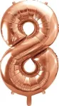 Fooliumist &otilde;hupall number PartyDeco 8, roosa kuld v.