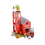 Puidust m&auml;nguasi 4IQ Fire Station, 46.5 cm, punane v.