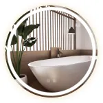 Peegel Bas LED, valgustusega, rippuv, 88.5 cm x 88.5 cm, kroom v.