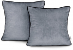 Dekoratiivpadjap&uuml;&uuml;r Restilo Velvet, must/hall, 45 cm x 45 cm, 2 tk