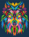 Maalimine numbrite j&auml;rgi Painting by Numbers Wolf In Colors, mitmev&auml;rviline