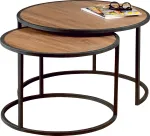 Kohvilaud Kalune Design Tambur, pruun v./must v., 66 - 80 cm