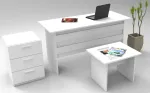 Kontorim&ouml;&ouml;bli komplekt Kalune Design VO9 956LCS2104, valge v., 73.8 cm x 140 cm x 60 cm