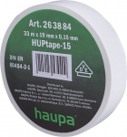 Elektriisolatsiooniteip Haupa HUPtape-15, valge, 33 m