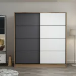 Riidekapp Kalune Design Kale 7170, valge v./tumehall v., 52 cm x 220 cm x 210 cm