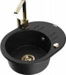 K&ouml;&ouml;givalamu Mexen Kevin, graniit, 58.6 cm x 45.8 cm x 18 cm, kuldne/must