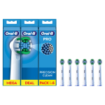 Elektrilise hambaharja otsik Oral-B EB20-6 Precision Clean Pro, valge v., 6 tk