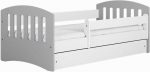 Lastevoodi Kocot Kids Classic 1, valge/hall, 80 x 160 cm, voodipesu kastiga, madratsiga