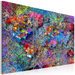 Reproduktsioon Artgeist World Map: Colourful Whirl N6096, 60 cm x 40 cm