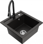 K&ouml;&ouml;givalamu koos kraaniga Mexen Vito, graniit, 52 cm x 49 cm x 21 cm, must/kroom