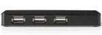 USB jaotur Nedis UHUBU2730BK USB 2.0 Type-A Male, USB female Female, 1.45 m, must v.
