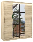 Riidekapp ADRK Kansas LED, pruunikas v., 58 cm x 180 cm x 215 cm, peegliga