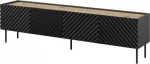 TV-laud Cama Meble Onda, must v., 40 cm x 200 cm x 35 - 54 cm