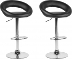 Toolide komplekt Beliani Peoria, l&auml;ikiv, must v., 40 cm x 54 cm x 79 - 101 cm, 2 tk