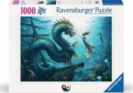 Pusle Ravensburger Enchanted Depths Dragon Mermaid And Turtles, 50 cm x 70 cm, 1000 tk, mitmev&auml;rviline
