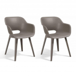 Toolide komplekt Keter Allibert Akola Set of 2 seats 422805, pruun/hall, 56.7 cm x 55.2 cm x 80.1 cm (kahjustatud pakend)
