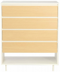 Kummut Home4you Herta 40730, valge v./hele pruun v., 97 cm x 40 cm x 80 cm
