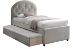 Voodi &uuml;hekohaline lisavoodiga Home4you Lara Harmony Uno K288831, 90 x 200 cm, &scaron;ampanja v., madratsiga, p&otilde;hjalippidega