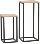 Kohvilaudade komplekt Home4you Hannes, pruun v./must v., 22 - 26 cm x 26 cm x 40 - 60 cm, 2 tk