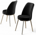 Toolide komplekt Kalune Design Pefa, kroomi v./must v., 42 cm x 45 cm x 91 cm, 2 tk