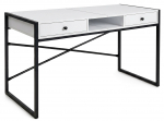 Kirjutuslaud sahtlitega Akord Furniture Factory Elonis, 123 cm x 48 cm, 80.5 cm, valge v./must v.