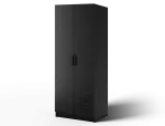 Riidekapp ADRK Novaro 80, must v., 52.1 cm x 80 cm x 206.6 cm