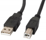 Juhe Lanberg USB-A - USB-B CA-USBA-10CC-0018-BK USB 2.0 A male, USB 2.0 B male, 1.5 m, must