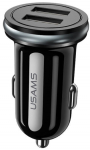 Auto laadija Usams, 2 x USB, must v.
