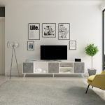 TV-laud Kalune Design Sinef, antratsiit v./valge v., 180 cm x 29.5 cm x 45.7 cm